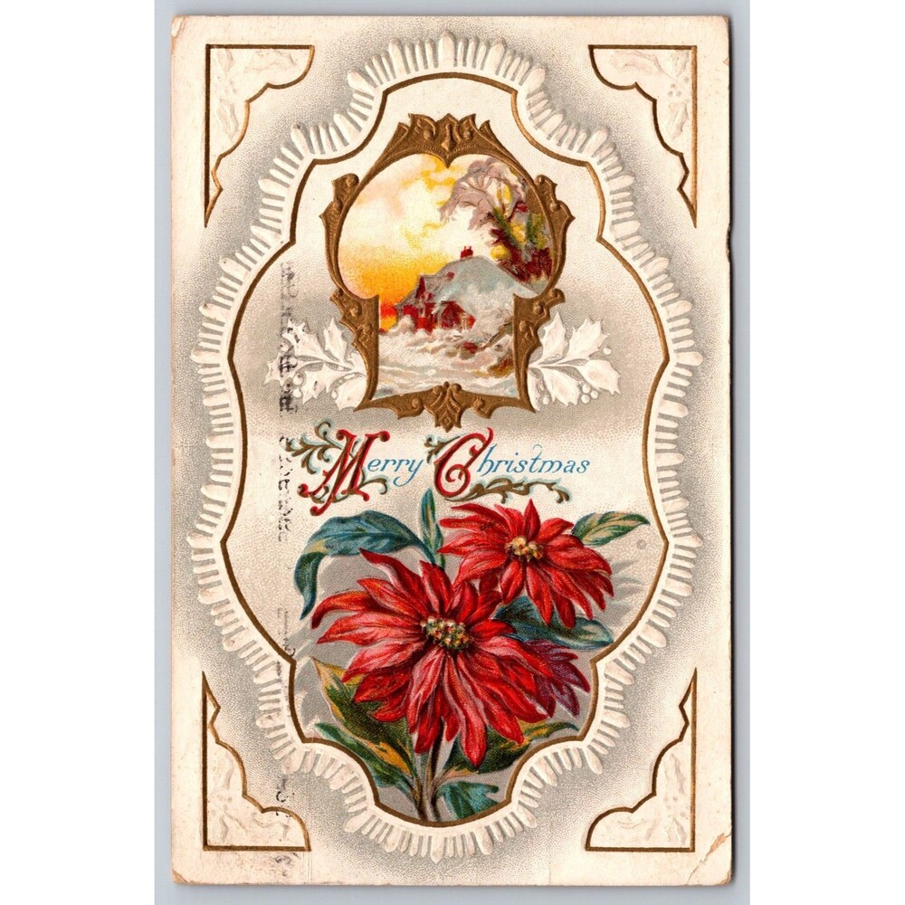 Vintage 1909 Christmas Postcard Philadelphia PA Reading Terminal Postmark Hazel